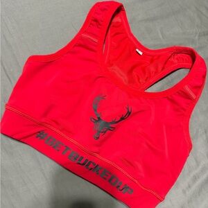 Get Bucked Up Red Sports Bra